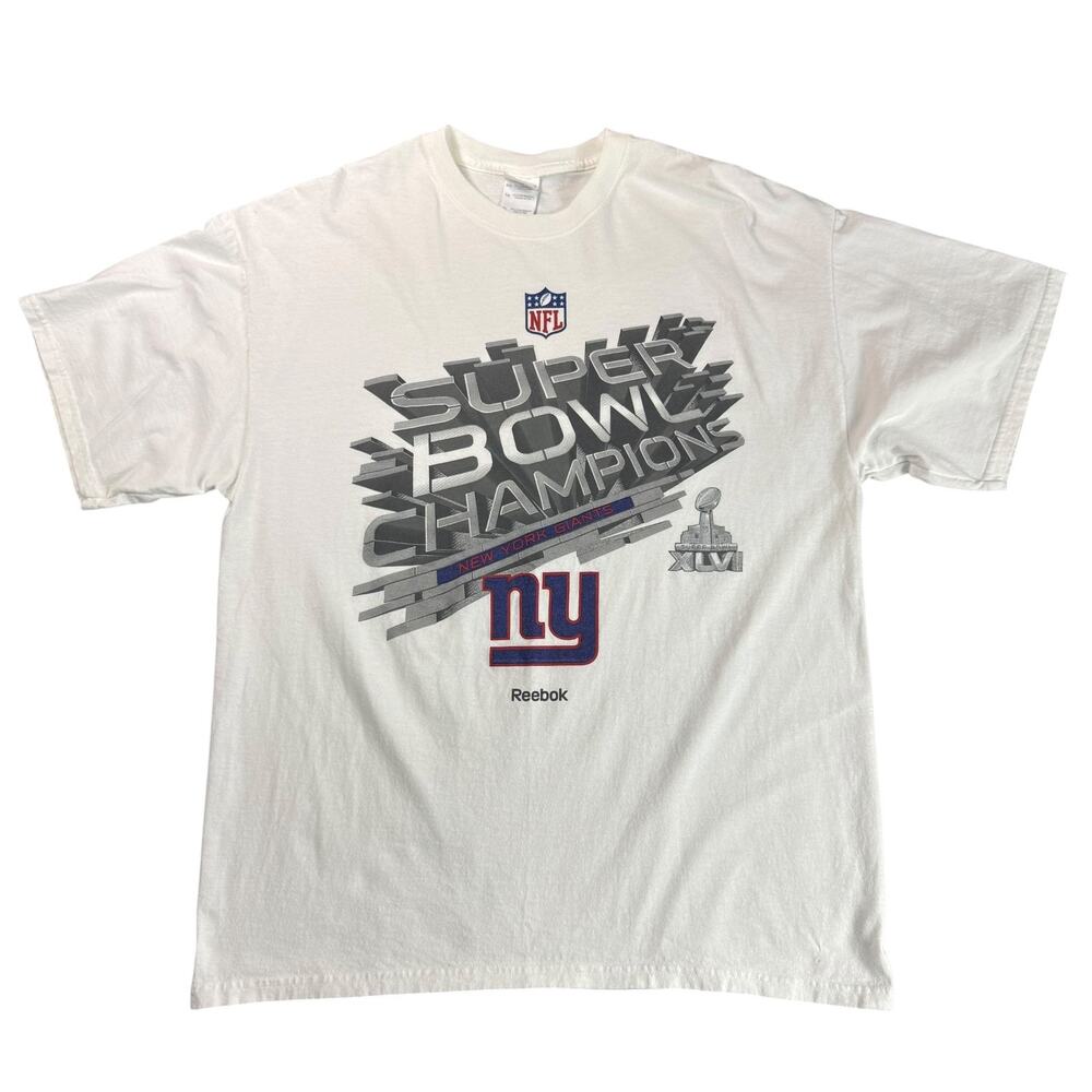 Vintage New York Giants Super Bowl XLVI Champions 2012 NFL T-Shirt White Men XL